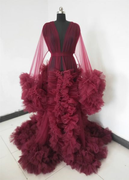burgundy illusion tiered ruffles tulle p shoot robes women puffy kimono pregnant party sleepwear bathrobe nightgown robe, White
burgundy illusion tiered ruffles tulle p shoot robes women puffy kimono pregnant party sleepwear bathrobe nightgown robe, White