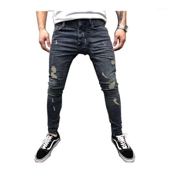 men's jeans 2021 summer gray pants men's trend stretch slim hole small feet zipper was thin and wild1, Blue 
men's jeans 2021 summer gray pants men's trend stretch slim hole small feet zipper was thin and wild1, Blue