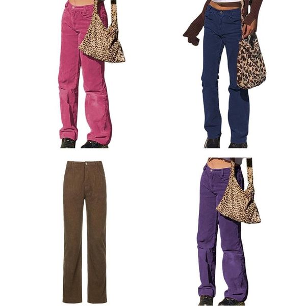 women mid waisted corduroy ribbed velvet long pants harajuku 90s vintage solid color straight leg trousers with pockets, Black;white
women mid waisted corduroy ribbed velvet long pants harajuku 90s vintage solid color straight leg trousers with pockets, Black;white