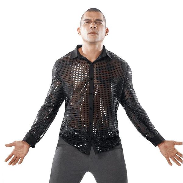 men's casual shirts shiny sequin transparent shirt men see through chemise homme nightclub stage prom dance male camisa social 2021, White;black
men's casual shirts shiny sequin transparent shirt men see through chemise homme nightclub stage prom dance male camisa social 2021, White;black