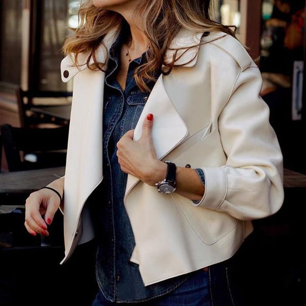 ladies street british style trendy pu lapel zipper stitching motorcycle leather jacket chaquetas de cuero mujer 2020 w1018, Black
ladies street british style trendy pu lapel zipper stitching motorcycle leather jacket chaquetas de cuero mujer 2020 w1018, Black