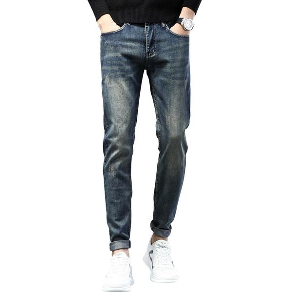 men's jeans shan bao classic moustache effect fashion slim 2021 spring trend brand clothing young boys fitted denim pencil, Blue
men's jeans shan bao classic moustache effect fashion slim 2021 spring trend brand clothing young boys fitted denim pencil, Blue