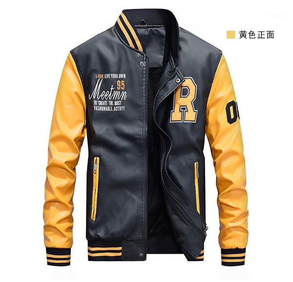 drop shipping men baseball jacket leather pu coats slim fit college fleece pilot jackets men's stand collar jacket coat1, Black
drop shipping men baseball jacket leather pu coats slim fit college fleece pilot jackets men's stand collar jacket coat1, Black