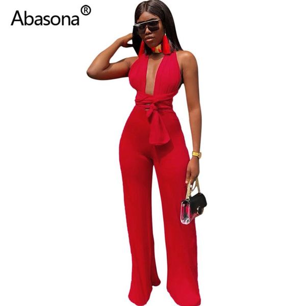 abasona bodycon party rompers womens jumpsuit night club lace up cross deep v-neck bandage playsuits wide leg long pants, Black;white
abasona bodycon party rompers womens jumpsuit night club lace up cross deep v-neck bandage playsuits wide leg long pants, Black;white