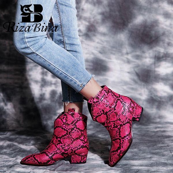 rizabina 2020 winter woman snakeskin pattern ankle boots fashion chunky heels shoes woman short boots footwear size 33-43, Black
rizabina 2020 winter woman snakeskin pattern ankle boots fashion chunky heels shoes woman short boots footwear size 33-43, Black