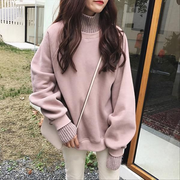 fake two turtleneck sweaters spring autumn loose long sleeve black warm large size knitted pullover female, White;black
fake two turtleneck sweaters spring autumn loose long sleeve black warm large size knitted pullover female, White;black