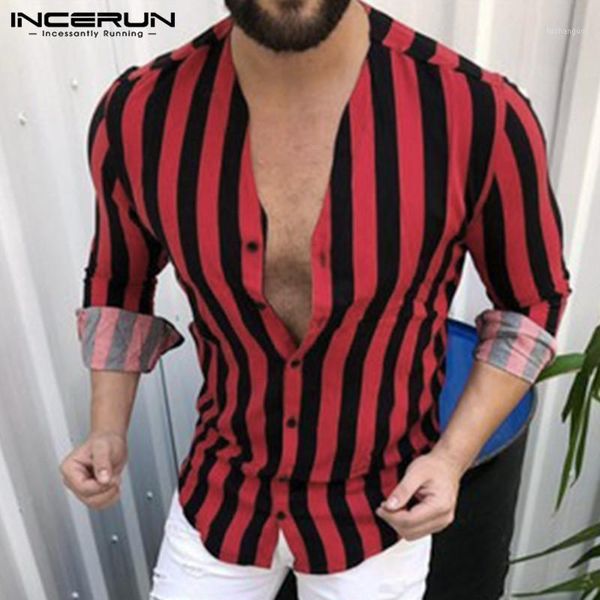 2020 autumn men striped shirt fashion long sleeve fitness brand blouse v neck streetwear casual shirts men camisa incerun s-3xl1, White;black
2020 autumn men striped shirt fashion long sleeve fitness brand blouse v neck streetwear casual shirts men camisa incerun s-3xl1, White;black