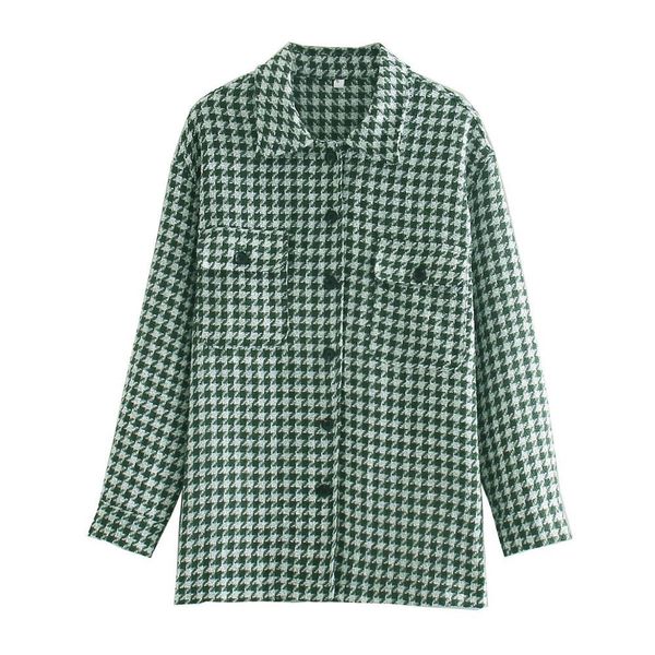 vintage casual fashion houndstooth frayed tweed chess shirt long sleeve jacket female pockets outerwear chic 23cf, Black;brown
vintage casual fashion houndstooth frayed tweed chess shirt long sleeve jacket female pockets outerwear chic 23cf, Black;brown