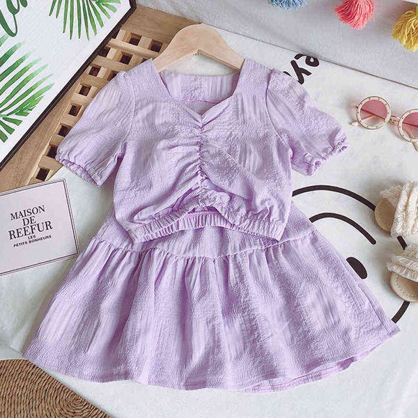 summer girls' clothing sets korean chiffon short-sleeved t-shirt+high waist skirt 2pcs baby kids clothes suit children clothing y220310, White
summer girls' clothing sets korean chiffon short-sleeved t-shirt+high waist skirt 2pcs baby kids clothes suit children clothing y220310, White