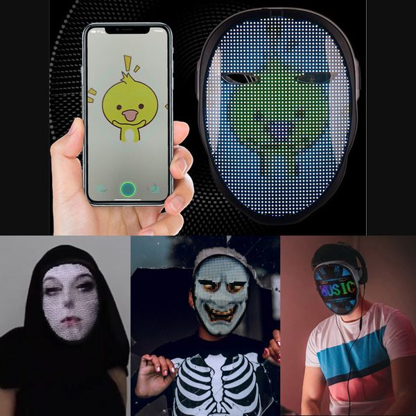 original bluetooth app change face mask programmable diy p full color animation glowing led mask display board party christmas bar
original bluetooth app change face mask programmable diy p full color animation glowing led mask display board party christmas bar