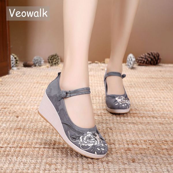 veowalk wedge women jacquard cotton embroidered high heel shoes vintage ladies casual pumps ankle strap chinese hanfu shoes lj200928, Black
veowalk wedge women jacquard cotton embroidered high heel shoes vintage ladies casual pumps ankle strap chinese hanfu shoes lj200928, Black