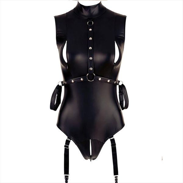 women pu leather bodysuits sleeveless mock neck turtleneck bodysuit with zip black costumes bodysuit r80876, Black;white
women pu leather bodysuits sleeveless mock neck turtleneck bodysuit with zip black costumes bodysuit r80876, Black;white