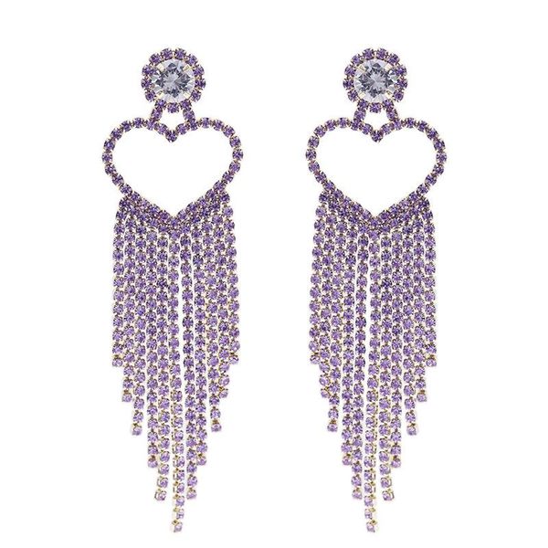 Temperament Heart Tassel Pendant Earrings For Women Shining Crystal Dangle Europe and America Exaggerated Earring Jewelry, Silver
Temperament Heart Tassel Pendant Earrings For Women Shining Crystal Dangle Europe and America Exaggerated Earring Jewelry, Silver