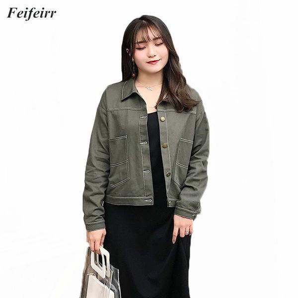 spring autumn new fashion 2020 women loose short section imitation denim casual long sleeve coat large size 4xl women jakect, Black;brown
spring autumn new fashion 2020 women loose short section imitation denim casual long sleeve coat large size 4xl women jakect, Black;brown