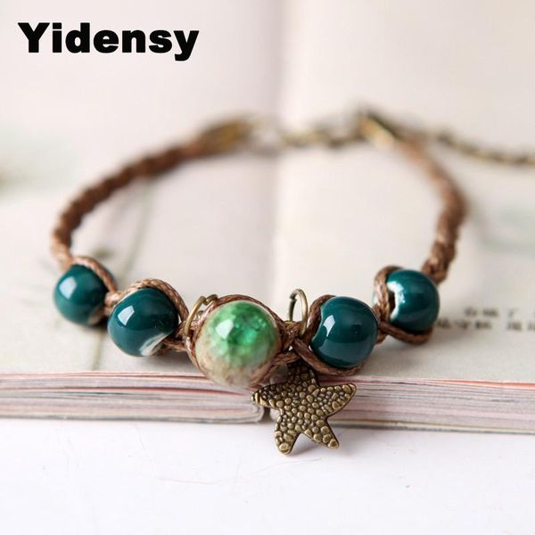 charm bracelets yidensy vintage rope braided carved starfish charms ceramic beads bangle bracelet women female holiday jewelry, Golden;silver
charm bracelets yidensy vintage rope braided carved starfish charms ceramic beads bangle bracelet women female holiday jewelry, Golden;silver