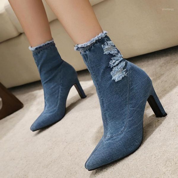 blue jeans ankle boots women 2021 autumn spring fashion denim socks boots women shoes pointed toe ladies short shoes1, Black
blue jeans ankle boots women 2021 autumn spring fashion denim socks boots women shoes pointed toe ladies short shoes1, Black