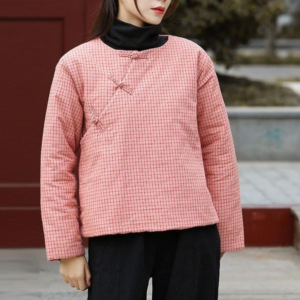 women's down & parkas johnature autumn winter cotton linen retro plate buckle o-neck pink plaid warm 2021 casual all-match women thick, Black
women's down & parkas johnature autumn winter cotton linen retro plate buckle o-neck pink plaid warm 2021 casual all-match women thick, Black