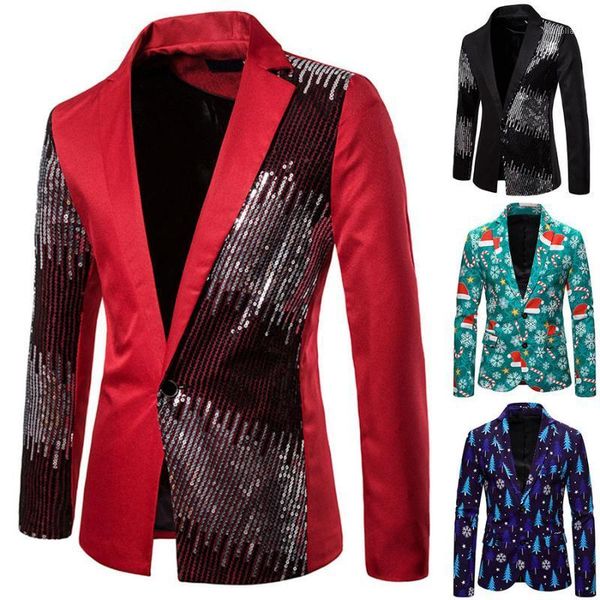 men's suits & blazers men christmas jacket suit slim fit print party dress jackets costume1, White;black
men's suits & blazers men christmas jacket suit slim fit print party dress jackets costume1, White;black