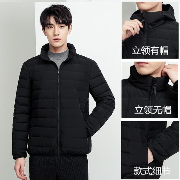 men's down & parkas lightweight jacket solid color zipper casual winter white duck short cotton padded, Black
men's down & parkas lightweight jacket solid color zipper casual winter white duck short cotton padded, Black