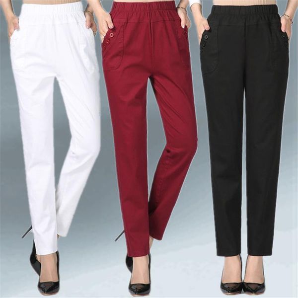 women's trousers spring summer autumn stretch waist cotton feet pants middle and old ladies large size solid casual pants 5xl, Black;white
women's trousers spring summer autumn stretch waist cotton feet pants middle and old ladies large size solid casual pants 5xl, Black;white