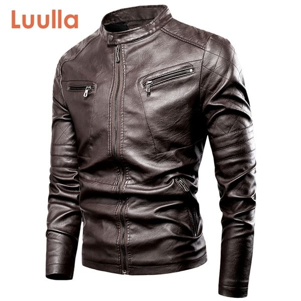 luulla men's spring new motor casual vintage leater jacket men brand autumn biker rivet pockets pu leather jacket coat men 201223, Black
luulla men's spring new motor casual vintage leater jacket men brand autumn biker rivet pockets pu leather jacket coat men 201223, Black