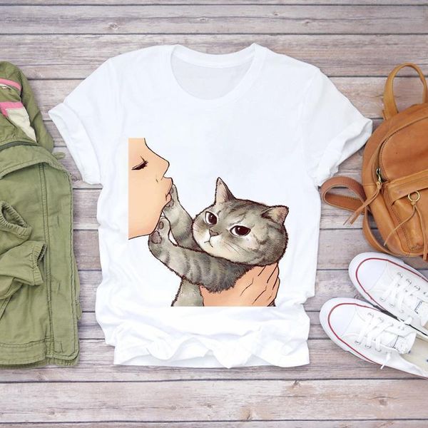 women t-shirts cat kiss funny cartoon casual short sleeve animal ladies print lady womens graphic t shirt female tee t-shirt, White
women t-shirts cat kiss funny cartoon casual short sleeve animal ladies print lady womens graphic t shirt female tee t-shirt, White