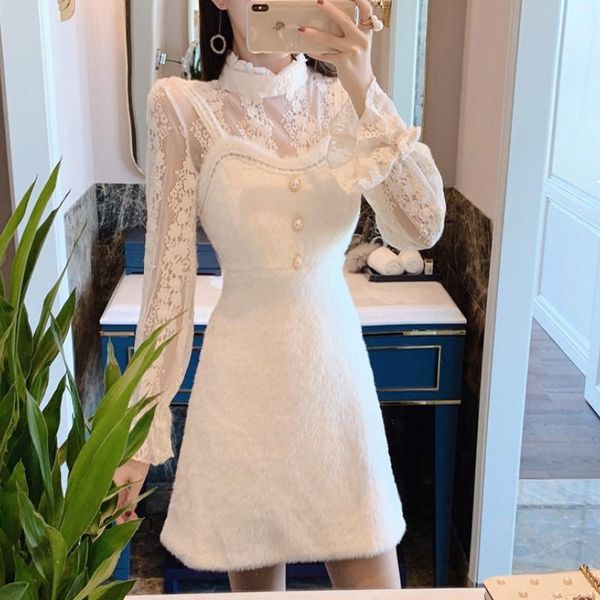 women's tracksuits 2021 autumn 2 piece set women lace flare sleeve bottoming shirt + sweet sleeveless mink velvet dresses suit, Gray
women's tracksuits 2021 autumn 2 piece set women lace flare sleeve bottoming shirt + sweet sleeveless mink velvet dresses suit, Gray