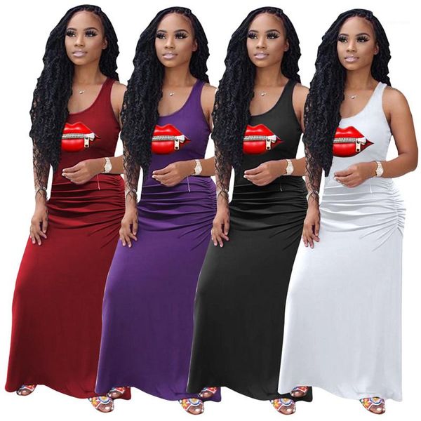 print womens designer dresses fashion solid color sleeveless womens long stacked dresses casual females clothing lip and zipper, Black;gray
print womens designer dresses fashion solid color sleeveless womens long stacked dresses casual females clothing lip and zipper, Black;gray