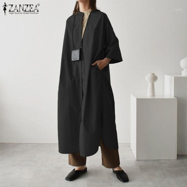 female side fork blusa feminina solid tunic women's spring autumn maxi shirts zanzea stand up collar flared sleeve blouses s-5xl1, White
female side fork blusa feminina solid tunic women's spring autumn maxi shirts zanzea stand up collar flared sleeve blouses s-5xl1, White