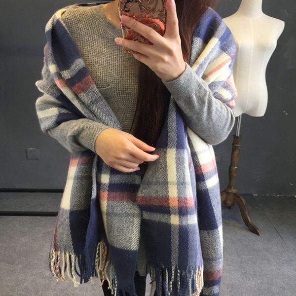 200*70cm autumn winter female wool plaid scarf women cashmere scarves wide lattice long shawl wrap blanket warm tippet drop ship, Blue;gray
200*70cm autumn winter female wool plaid scarf women cashmere scarves wide lattice long shawl wrap blanket warm tippet drop ship, Blue;gray