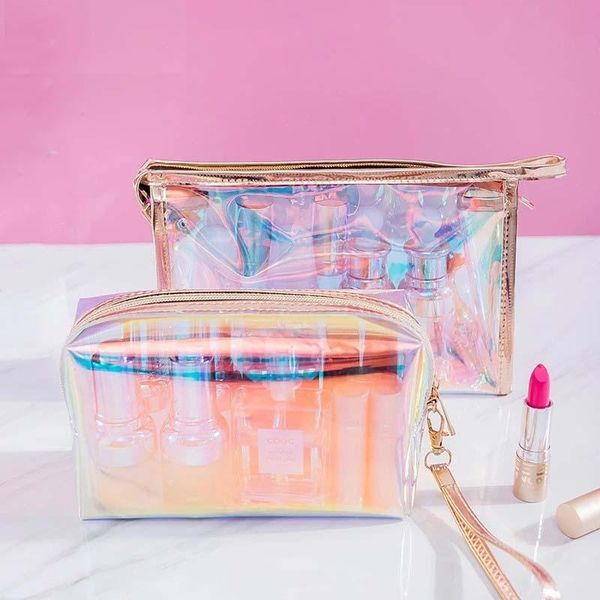 1 шт. красочные голографические женщины косметические сумки tpu clear makeup beauty organizer pougher travel clear cateup cate
1 шт. красочные голографические женщины косметические сумки tpu clear makeup beauty organizer pougher travel clear cateup cate