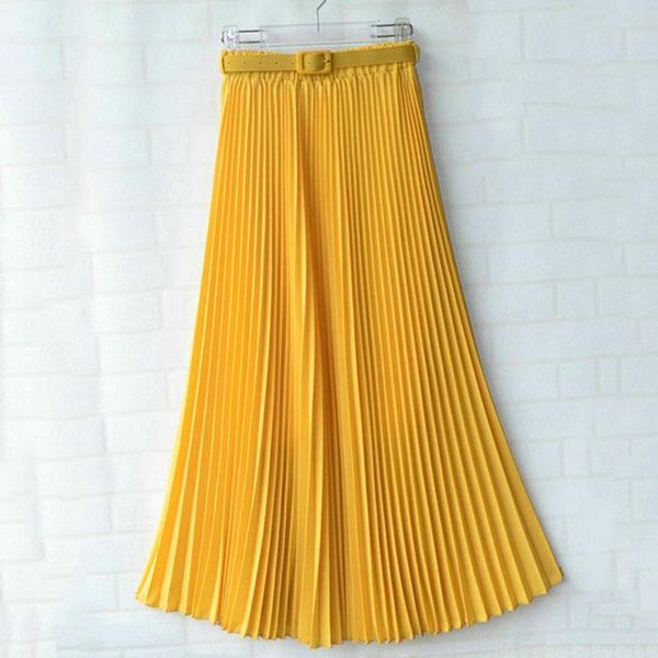fashion women skirts with belt high waist chiffon pleated long skirts for women daily office skirts, Black
fashion women skirts with belt high waist chiffon pleated long skirts for women daily office skirts, Black