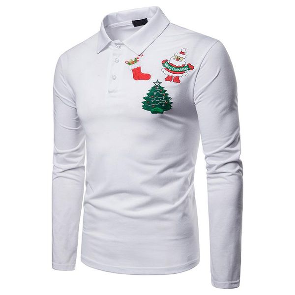 men's shirt autumn winter new christmas embroidery men's casual shirt long sleeve bottoming p042, White;black
men's shirt autumn winter new christmas embroidery men's casual shirt long sleeve bottoming p042, White;black