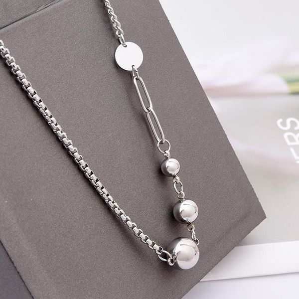 fashion simple high polished solid round bead necklace titanium steel girls jewelry sale, Silver
fashion simple high polished solid round bead necklace titanium steel girls jewelry sale, Silver