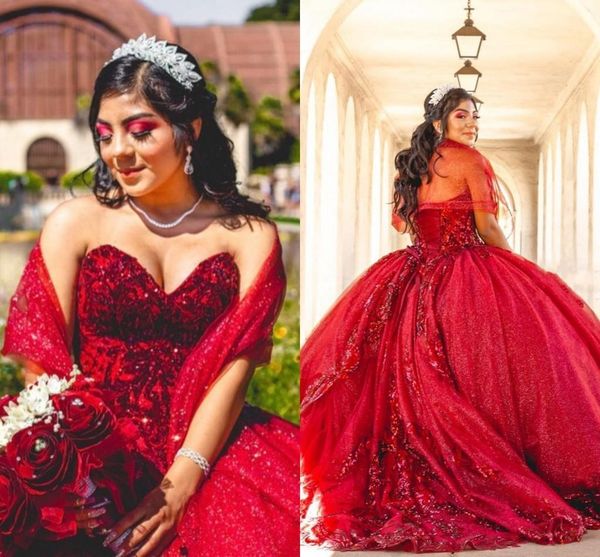 luxury red quinceanera dresses sequined lace ball gown sweet 16 dresses with wraps strapless lace-up tulle princess formal party dress new, Blue;red
luxury red quinceanera dresses sequined lace ball gown sweet 16 dresses with wraps strapless lace-up tulle princess formal party dress new, Blue;red