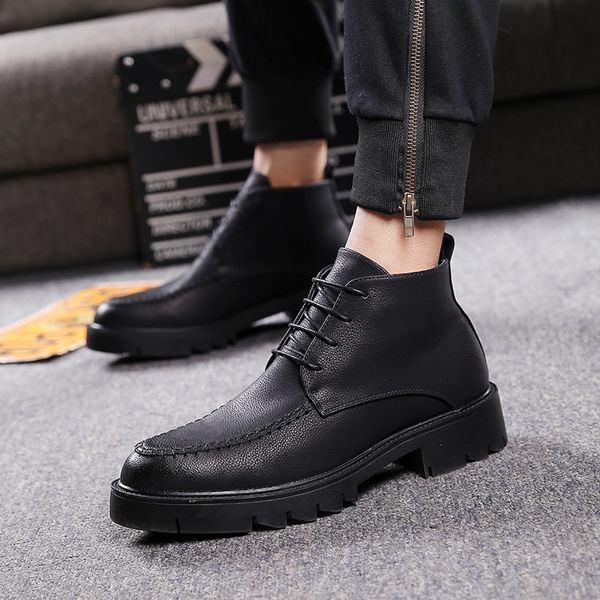 fashions new men's genuine leather spring fall shoes lace ankle to platform short male zapatos boots of hombre 1o92, Black
fashions new men's genuine leather spring fall shoes lace ankle to platform short male zapatos boots of hombre 1o92, Black