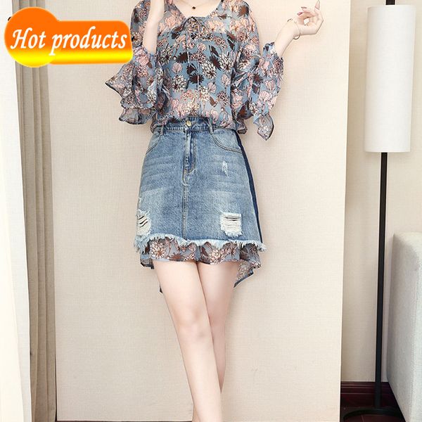 summer 2 piece tattoo defines casual fashions chiffon shirt hip bag two female ensemble high waist denim dress ikd1, Black;gray
summer 2 piece tattoo defines casual fashions chiffon shirt hip bag two female ensemble high waist denim dress ikd1, Black;gray