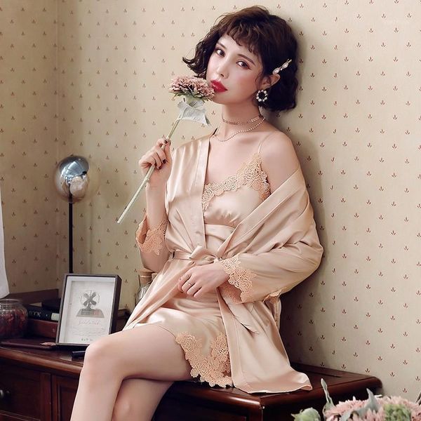 lace women kimono bathrobe gown 2pcs nighty&robe suit satin sleepwear silky nightgown intimate lingerie casual home clothes1, Black;red
lace women kimono bathrobe gown 2pcs nighty&robe suit satin sleepwear silky nightgown intimate lingerie casual home clothes1, Black;red