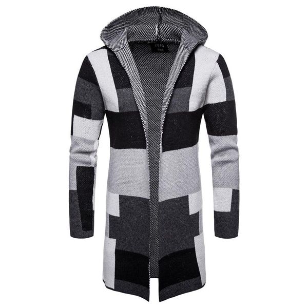 men's sweaters patchwork man long cardigan sweater mens streetwear cardigans knitted hoodie mans clothes men coat male outwear, White;black
men's sweaters patchwork man long cardigan sweater mens streetwear cardigans knitted hoodie mans clothes men coat male outwear, White;black