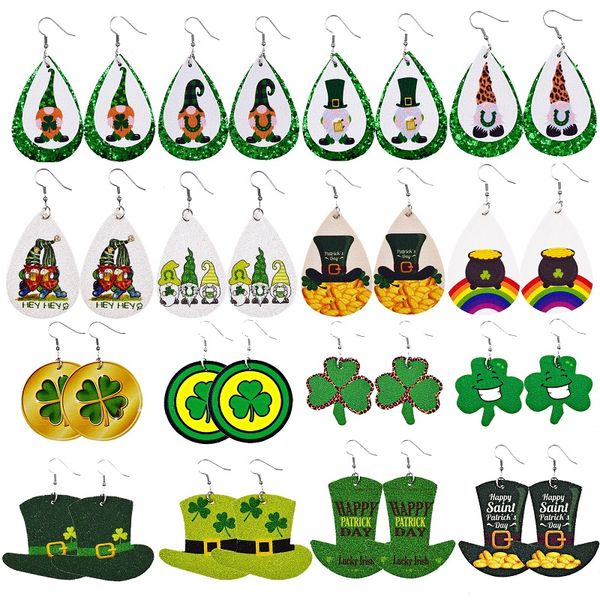 new arrival st. patrick's day holiday earrings for irish green shamrock print leather hat earrings classic teardrop statement jewelry, Silver
new arrival st. patrick's day holiday earrings for irish green shamrock print leather hat earrings classic teardrop statement jewelry, Silver
