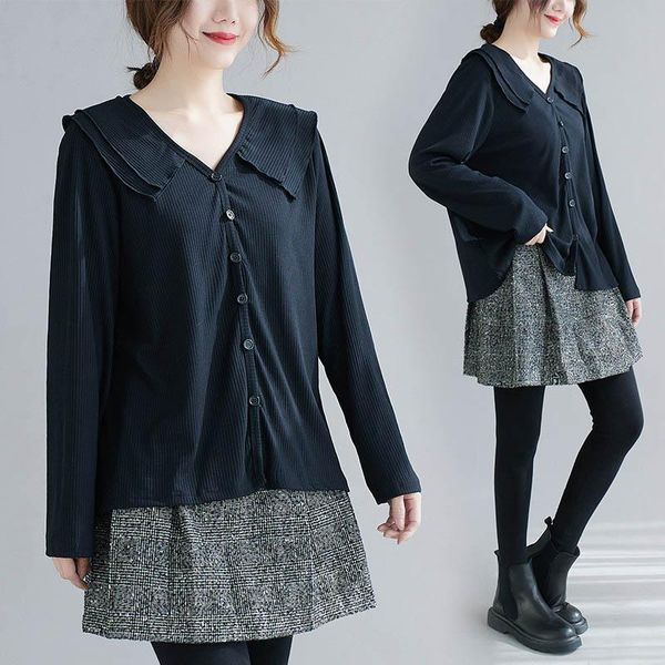 140kg plus size women's new long-sleeved doll collar knitted sweater bust 140cm 6xl 7xl 8xl 9xl loose sweet black sweater, White
140kg plus size women's new long-sleeved doll collar knitted sweater bust 140cm 6xl 7xl 8xl 9xl loose sweet black sweater, White