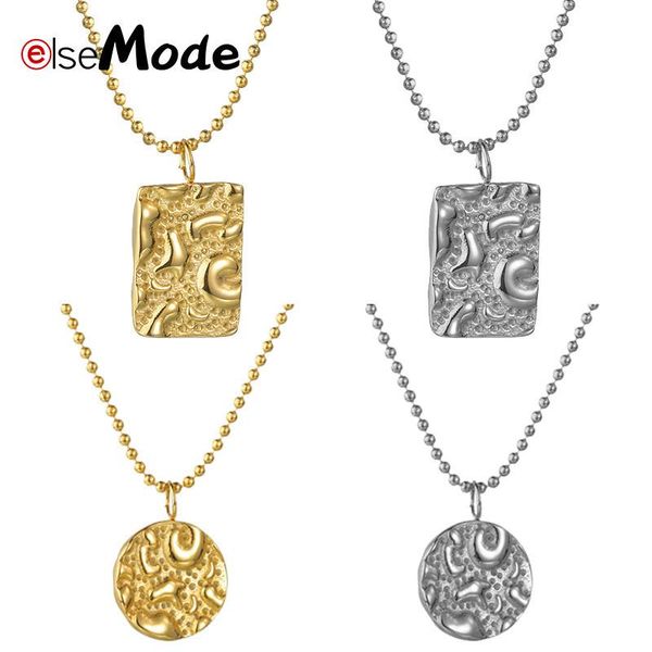 elsemode retro stainless steel square pendant chain necklace jewelry gold color round collier femme 2020 for women collares gift, Silver
elsemode retro stainless steel square pendant chain necklace jewelry gold color round collier femme 2020 for women collares gift, Silver