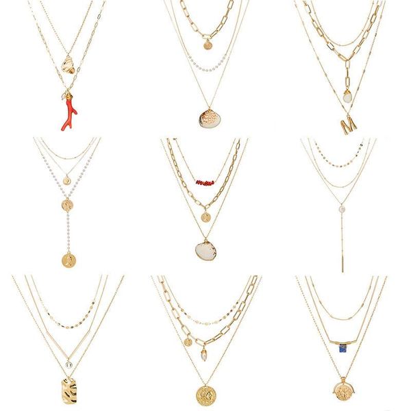 charm multi layer red color coral shell long chain necklace with pendant women portrait coin letter m layered necklace gold, Silver
charm multi layer red color coral shell long chain necklace with pendant women portrait coin letter m layered necklace gold, Silver
