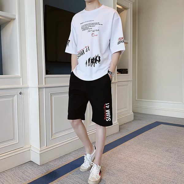 summer men's ins fashion short sleeve t-shirt capris boys' sports casual suit two pieces for teenagers and students, Gray
summer men's ins fashion short sleeve t-shirt capris boys' sports casual suit two pieces for teenagers and students, Gray
