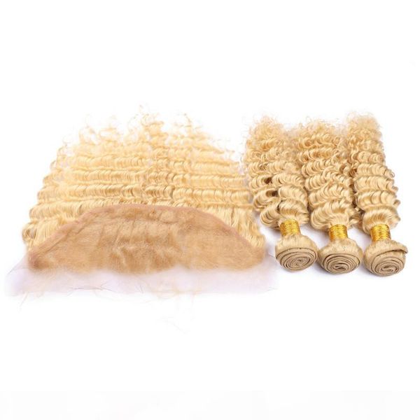 deep wave virgin brazilian blonde human hair 3 bundles with frontal wholesale pure #613 golden blonde 13x4 lace frontal closure with weaves, Black
deep wave virgin brazilian blonde human hair 3 bundles with frontal wholesale pure #613 golden blonde 13x4 lace frontal closure with weaves, Black