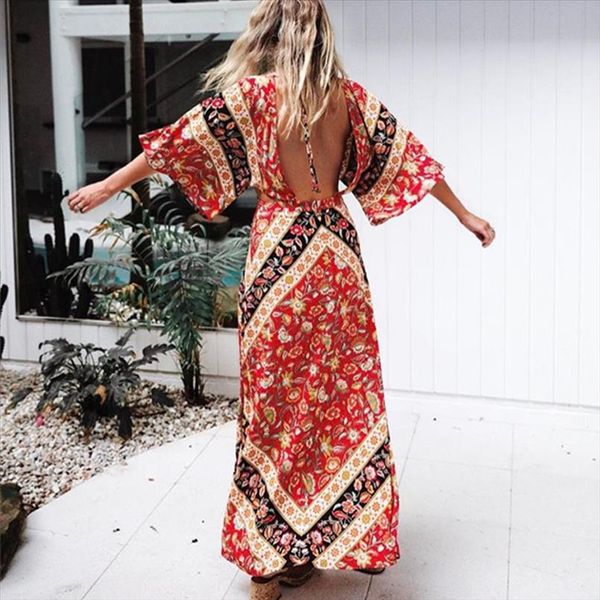 backless women dresses cotton orange floral print boho dress v neck side slit maxi dress summer dresses vestidos, Black;gray
backless women dresses cotton orange floral print boho dress v neck side slit maxi dress summer dresses vestidos, Black;gray
