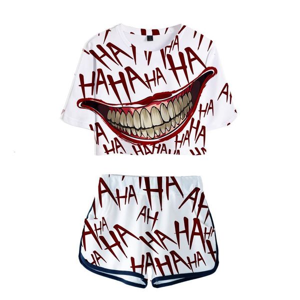 2018 3d haha joker pop летние мягкие шорты и футболки женщины две части наборы прохладной печати, Gray
2018 3d haha joker pop летние мягкие шорты и футболки женщины две части наборы прохладной печати, Gray