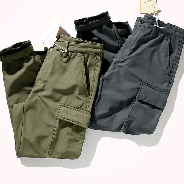 men's pants 2021 winter thick cargo with velvet fashion loose tapered straight pencil multi pocket casual, Black
men's pants 2021 winter thick cargo with velvet fashion loose tapered straight pencil multi pocket casual, Black
