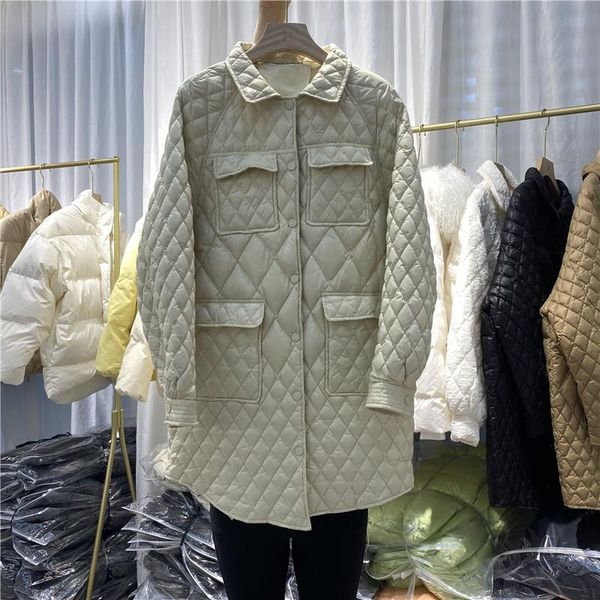 women's down & parkas 2021 autumn and winter rhombus mid-length lightweight jacket women korean fashion retro wild loose white duck, Black
women's down & parkas 2021 autumn and winter rhombus mid-length lightweight jacket women korean fashion retro wild loose white duck, Black
