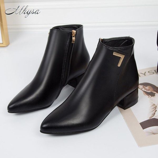 2020 new winter women's boots fashion zipper square-heel pu ankle boots women's pointed toe mid-heel short botas mujer, Black
2020 new winter women's boots fashion zipper square-heel pu ankle boots women's pointed toe mid-heel short botas mujer, Black
